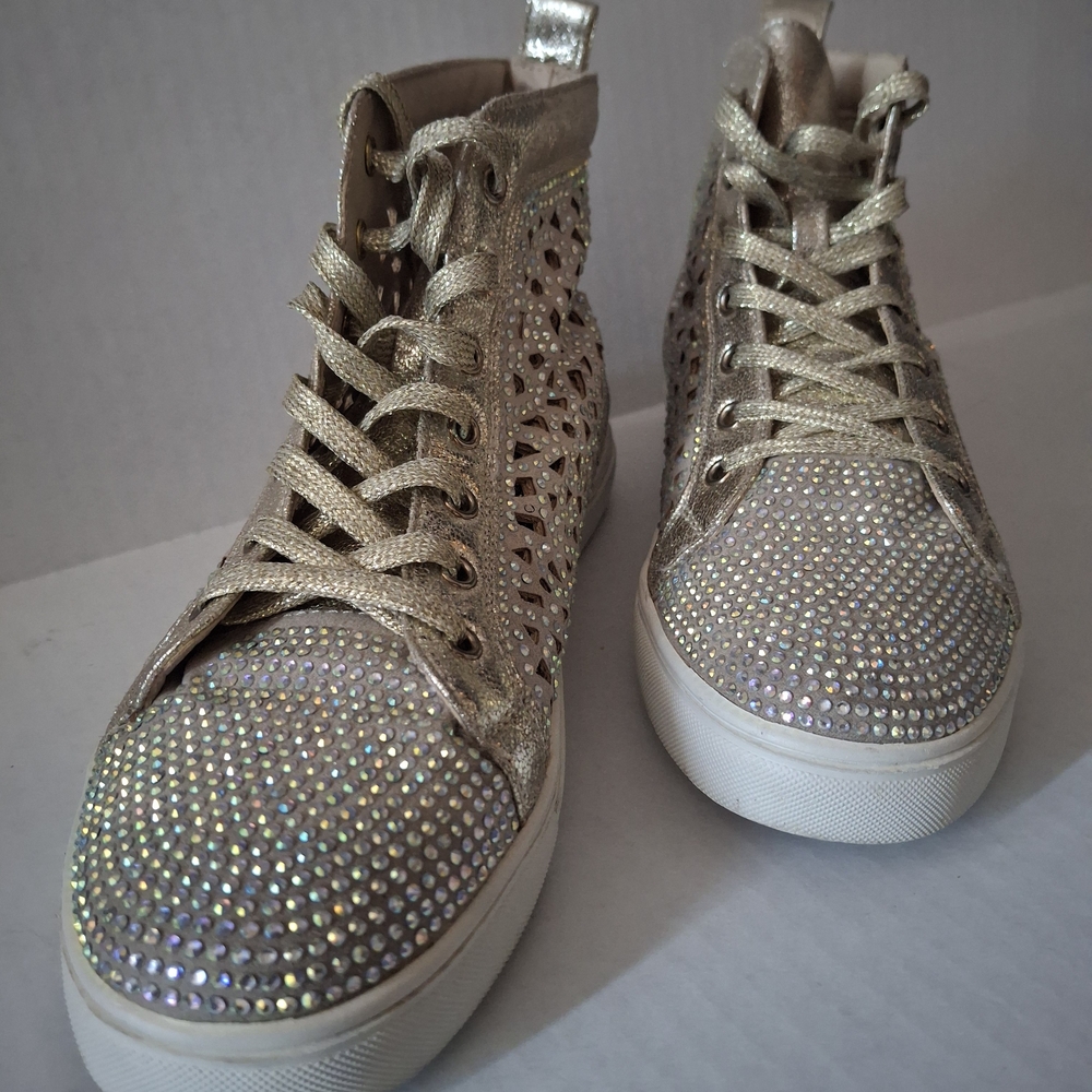 Gold High-Top Sneakers